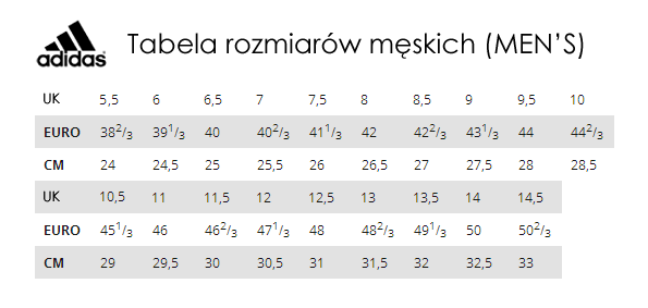 Tabela rozmiarów adidas - TrygonSport.pl - sport & street