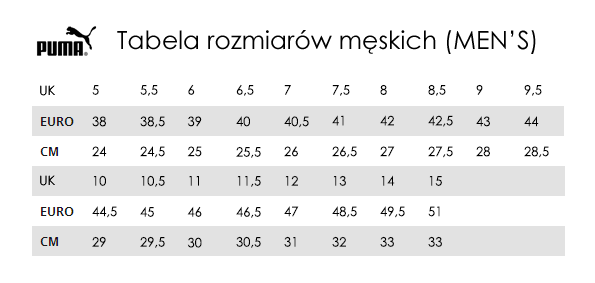 Tabela rozmiarów Puma - TrygonSport.pl - sport & street